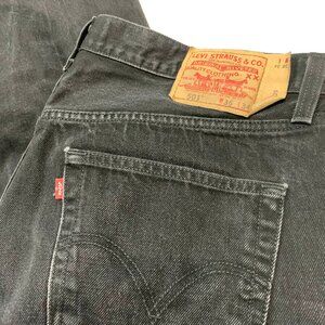 Levi's 501 XX Black Straight Leg Fit Jeans Men's 35x32 Button Fly Cotton Denim